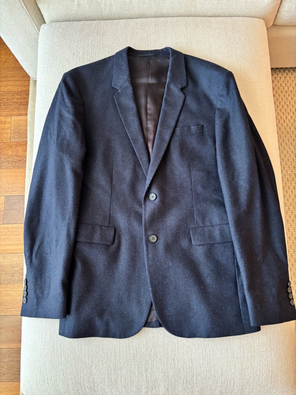 COS Men's Dark Navy Wool Blazer - Two-Button Sport Coat